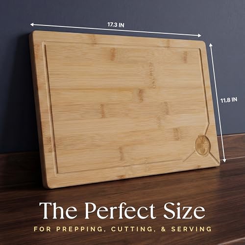 Extra Large Bamboo Cutting Board 17.3 x 11.8 x 0.8 Inch