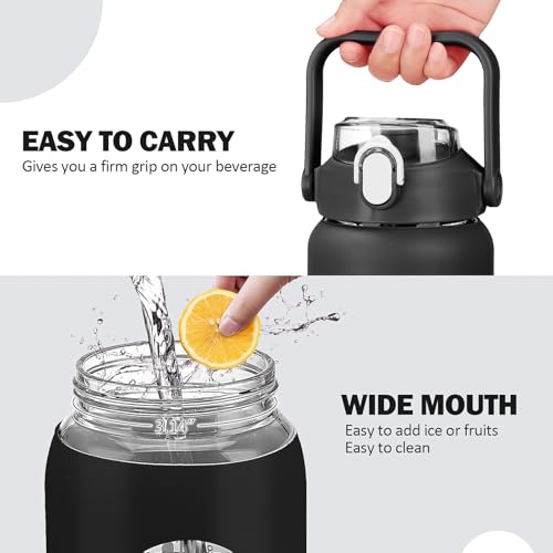 42oz Glass Water Bottles with Straw