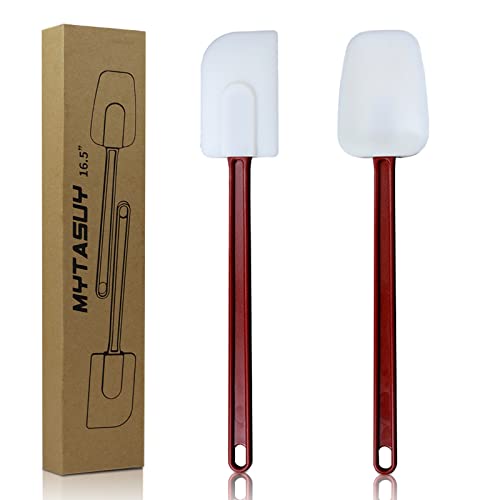 16.5 INCH Silicone Spatulas Heat Resistant Heavy Duty Rubber Spatulas Commercial Spatulas Set for Kitchen Use Silicone Cooking Utensils Sets of 2 (2 Count)