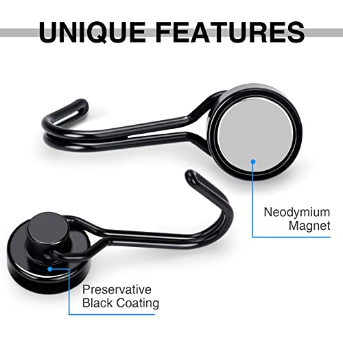 Swivel Swing Black Magnetic Hooks (10 Count)