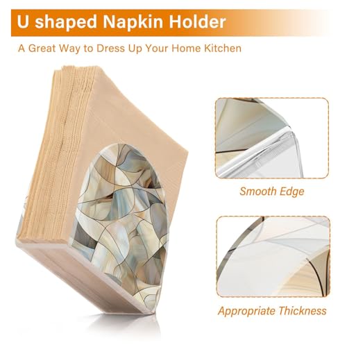 Abstract Stained Glass Pattern Napkin Holder for Table Paper Napkins Holder Acrylic Tissue Dispenser Kitchen Dining Room Bathroom Party Car Decor