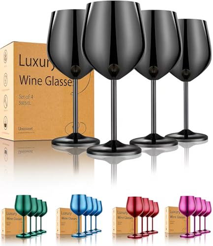 Unbreakable Stainless Steel Wine Glasses Set of 4 (4 Count)