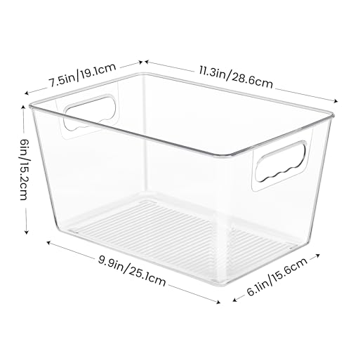 Clear Plastic Storage Organizer Bins (4 Count)