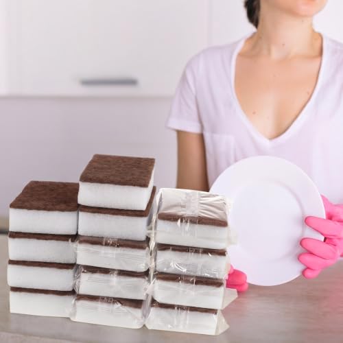 50 Pcs Individually Wrapped Sponges for Airbnb Apartment Brown (50 Count)