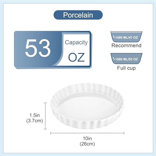 Porcelain Pie Pan Quiche Baking Dish (2 Count)
