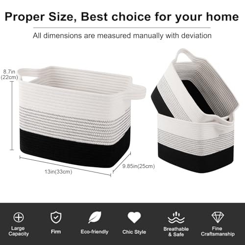 Cotton Rope Storage Baskets for Organizing Gradient Dark 3
