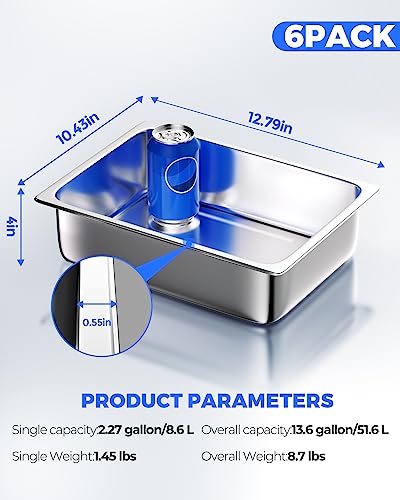 Stainless Steel Steam Table Hotel Pan Set 1 (6 Count)