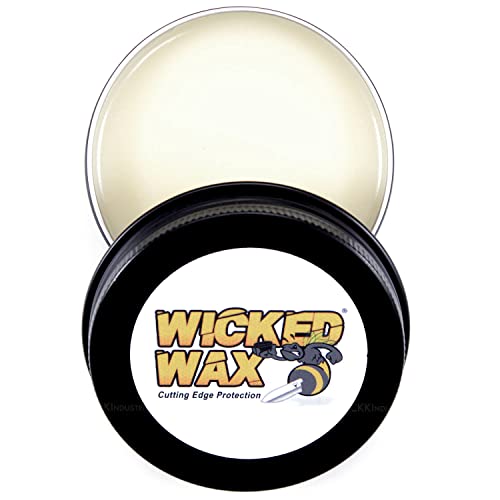 WICKED WAX - (2.0 oz.) - Cutting Edge Knife Protection - For Steel, Wood, Epoxy, Plastic, and Leather - 100% Organic & Food Safe - (USA Made) – Total Clean And Protect (2 Fl Oz)