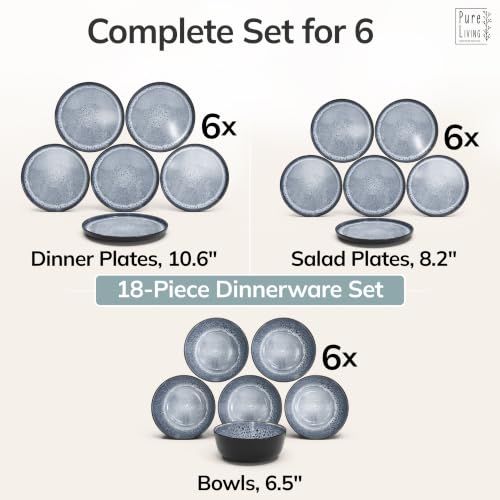 18 Piece Stoneware Dinnerware Set for 6 (18 Count)