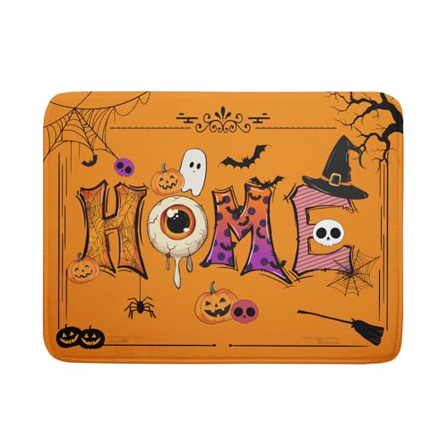 Orange Halloween Dish Drying Mat for Kitchen Counter Home Decor Pad