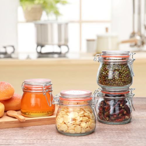 5oz 6pack Small Glass Jars with Airtight Lid (5 Ounce)