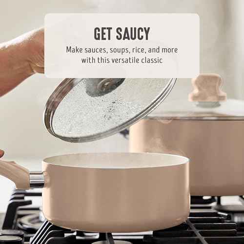 2QT Ceramic Nonstick Saucepan with Lid