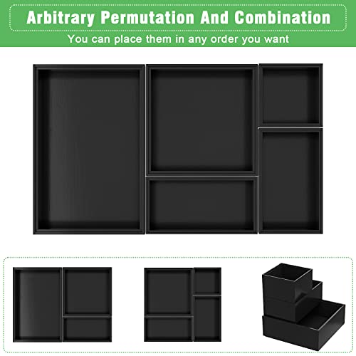 Black Bamboo Bathroom Drawer Organizer