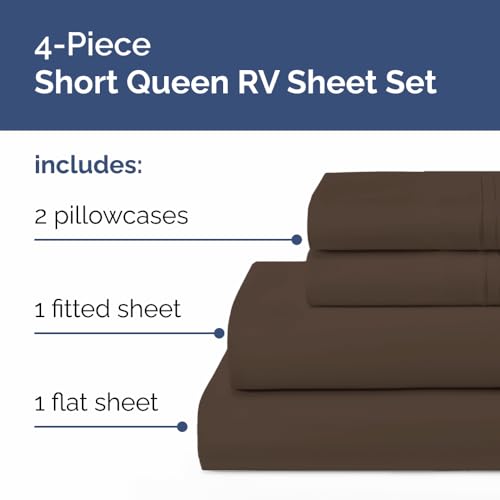 Short Queen Size 4 Piece Bed Sheet Set