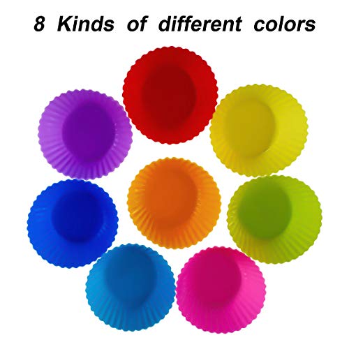 24 Pack Silicone Baking Cups Reusable Muffin Liners Non (24 Count)