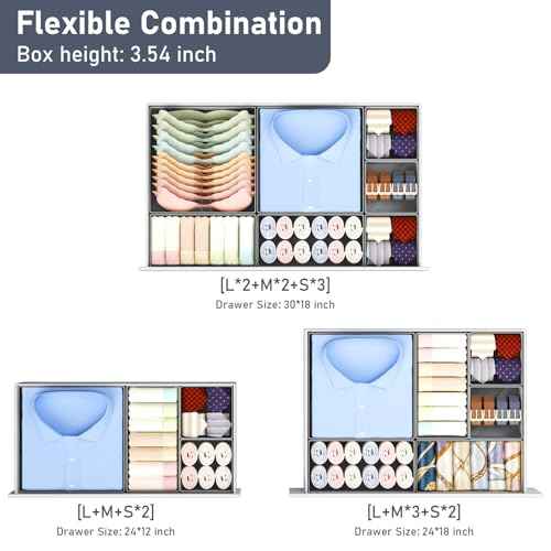 Drawer Organizer Clothes (21 Count)