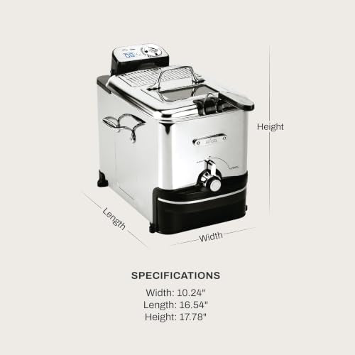 Electric Deep Fryer with Basket and Lid