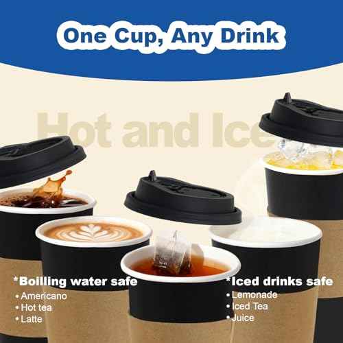 20 oz 500 Pack Coffee Cups with Lids and Sleeves (500 Count)