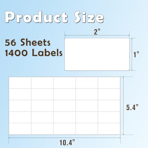 1400 Pcs 1"x2" Blank Removable Freezer Labels for Food Containers (1400 Count)