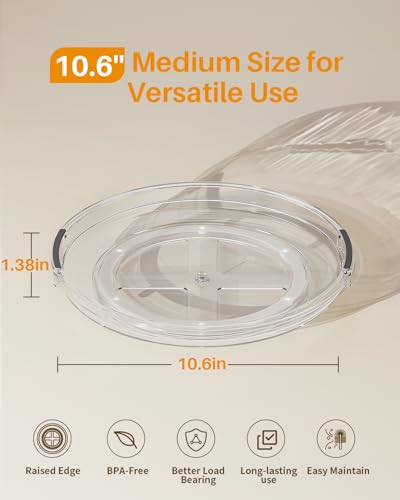 2 Pack 10.6in Lazy Susan Organizer Turntable for Cabinet (2 Count)