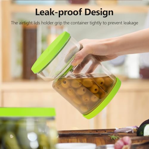 Glass Pickle Container with Strainer