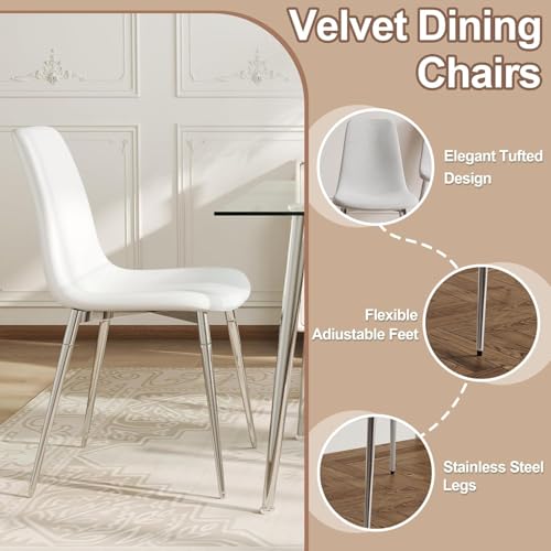 36” Square Glass Dining Table Set for 4