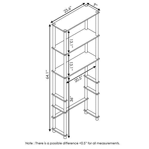 Turn-N-Tube with 3 Shelves Toilet Space Saver, Espresso/Black
