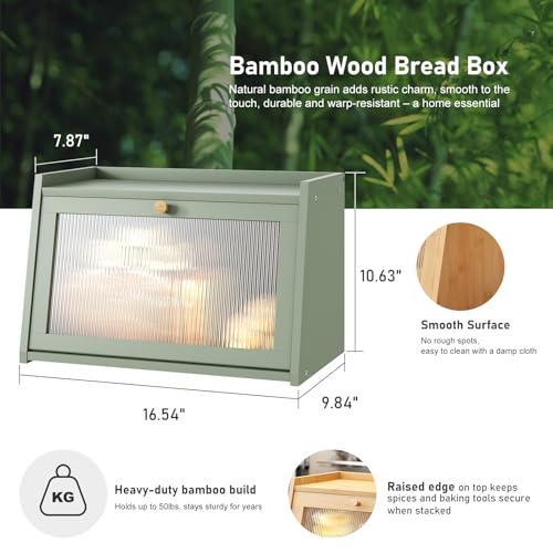 Green Bread Box for Kitchen Counter