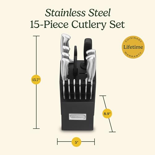 15 Piece Stainless Steel Hollow Handle Block Set (15 Count)