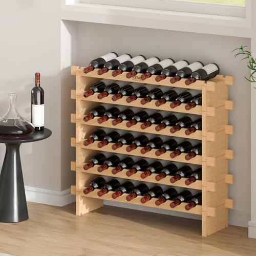 6 Tier 48 Bottles Stackable Modular Wine Rack (48 Count)