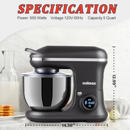 Stand Mixer CUSIMAX Kitchen Mixer with Digital Switch Control