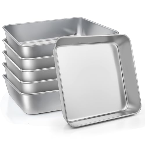 6 Pack 8 x 8 Inch Square Baking Cake Pan (6.49 Count)