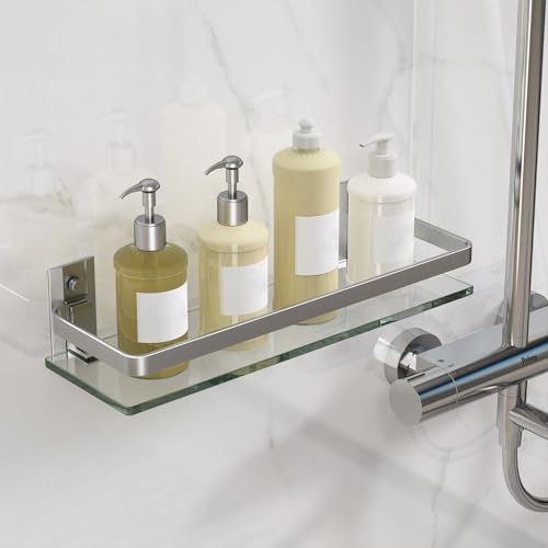 Clear Tempered Glass Wall Shelf