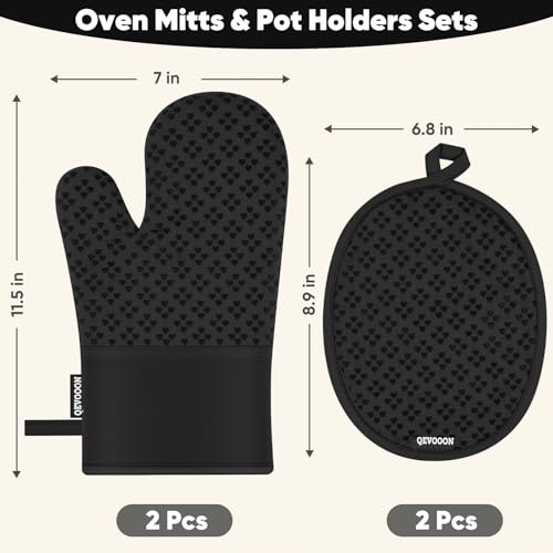 Oven Mitts and Pot Holders 4 Sets (4 Count)
