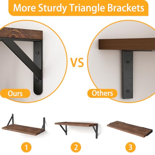 16.5in Floating Shelves for Wall (6 Count)