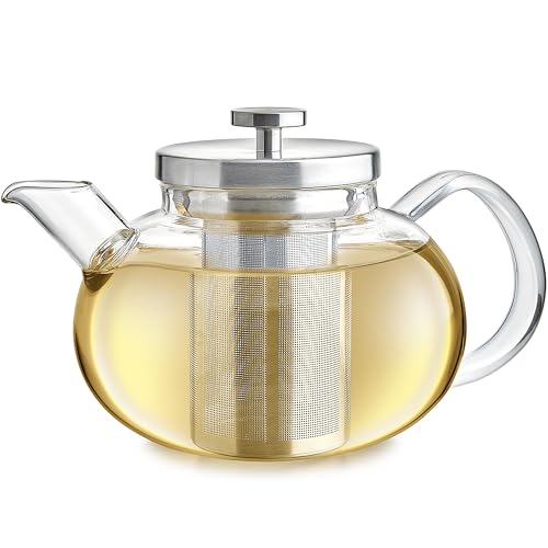 Connoisseur Glass Teapot with Stainless Steel Infuser for Loose Tea