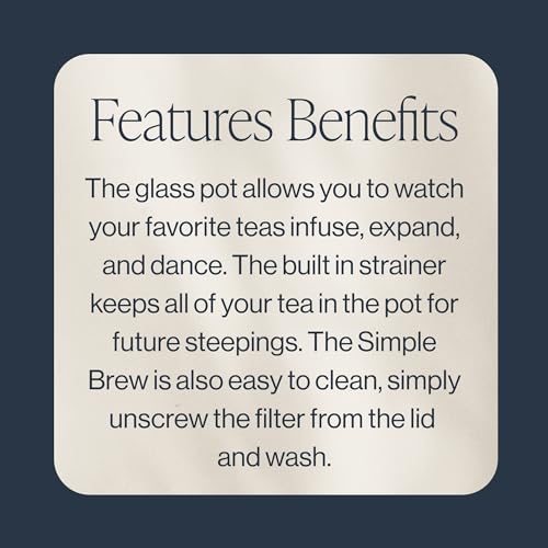 Simple Brew Teapot for Loose Tea (13.5 Fl Oz)