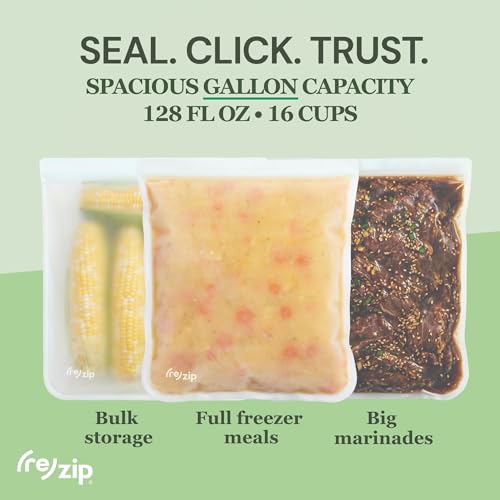 Reusable Gallon Freezer Food Storage Bags (8 Count)