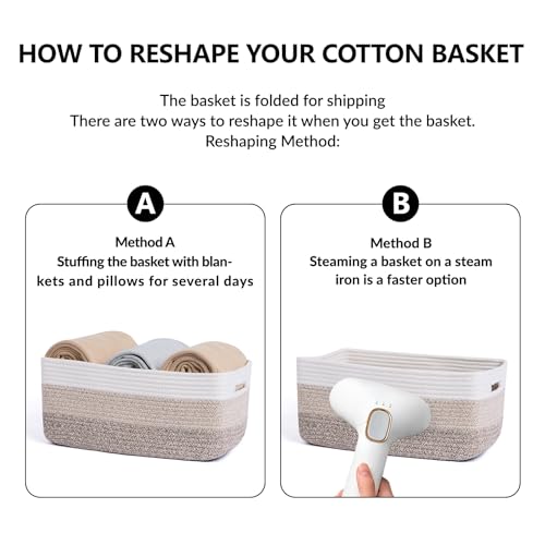 Large Storage Baskets for Shelves (2 Count)