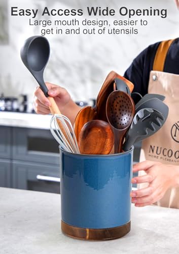 Ceramic Rotating Kitchen Utensil Holder for Countertop