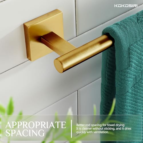Hand Towel Bar Bathroom Towel Holder for Bath Kitchen Cabinet Towel Ring 12 Inch Brushed Gold Stainless Steel B4005BG