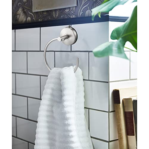 Suction Cup Hand Towel Ring Brushed Nickel Hand Towel Holder for Bathroom Wall SUS 304 Stainless Steel Kitchen Towel Hanger