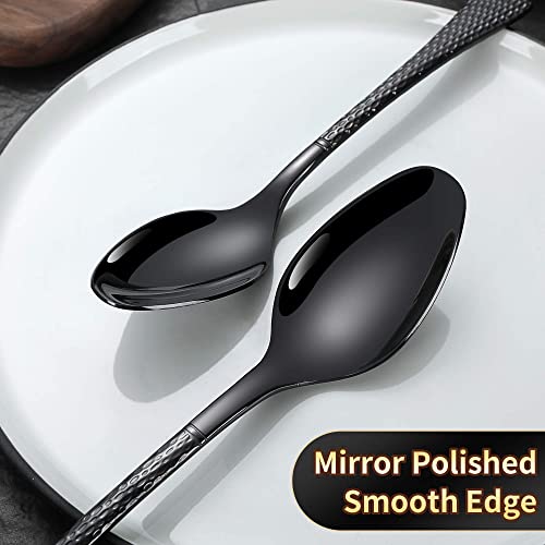 Hammered Black Silverware Set for 8 (40 Count)