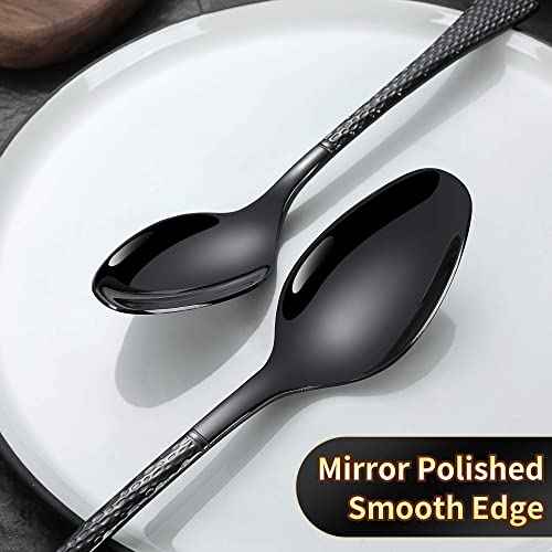 Hammered Black Silverware Set (30 Count)