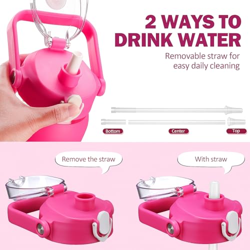 64oz Glass Water Bottles with Straw