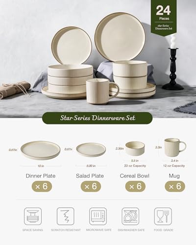 Dinnerware Set with Mugs (24 Count)