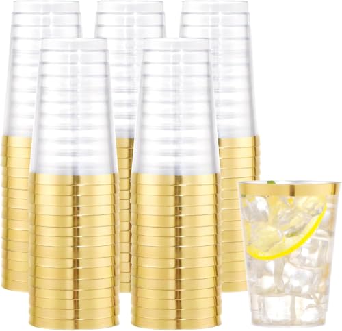 100 Pack Gold Plastic Cups (100 Count)