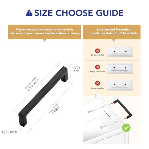 Matte Black Cabinet Handles Solid Cabinet Pulls (20 Count)