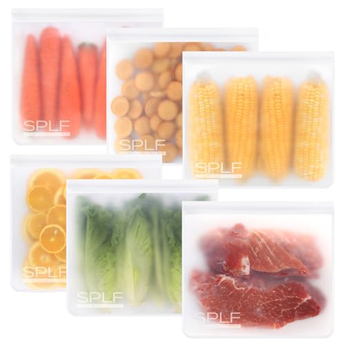 6 Pack Dishwasher Safe Reusable Gallon Freezer Bags (6 Count)