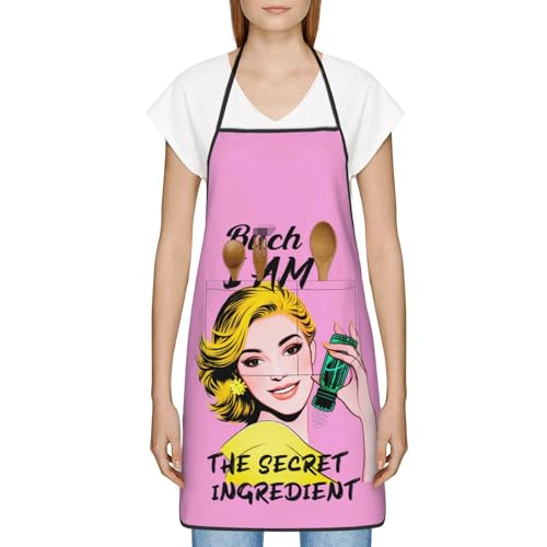 Funny Pink Retro I Am The Secret Ingredient Aprons